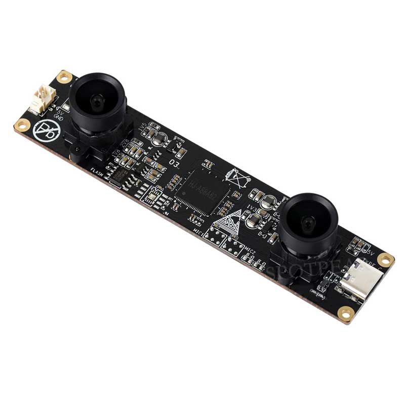USB Binocular Camera 2MP OS02G10 Distortion Free Binocular Synchronous Frame USB 2.0 Plug and Play