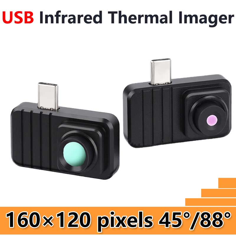 USB IR Infrared Thermal Imaging Camera C 45°/88° 160x120 For Phone/PC High Temp Warning/Take Photo /Recording video