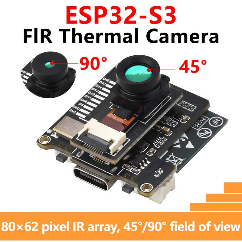 ESP32-S3 IR Infrared Thermal Imaging Camera B 45/90 80×62 ESP32-S3-WROOM