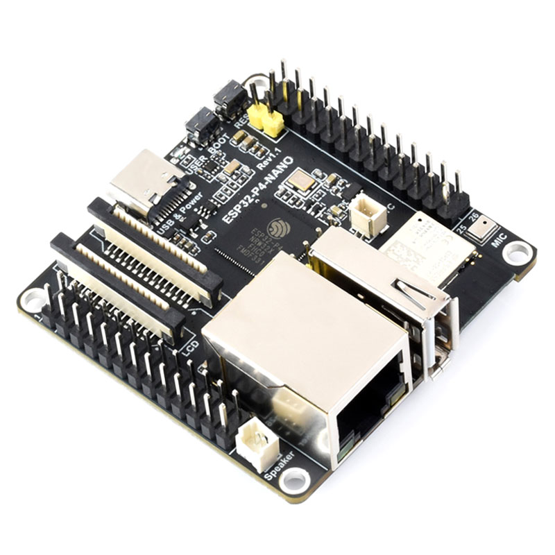 ESP32-P4-NANO Development Board RISC-V WiFi6 MIPI CSI Camera / 10.1 inch DSI Display / USB / RJ45 Ethernet / POE / Audio Buzzer