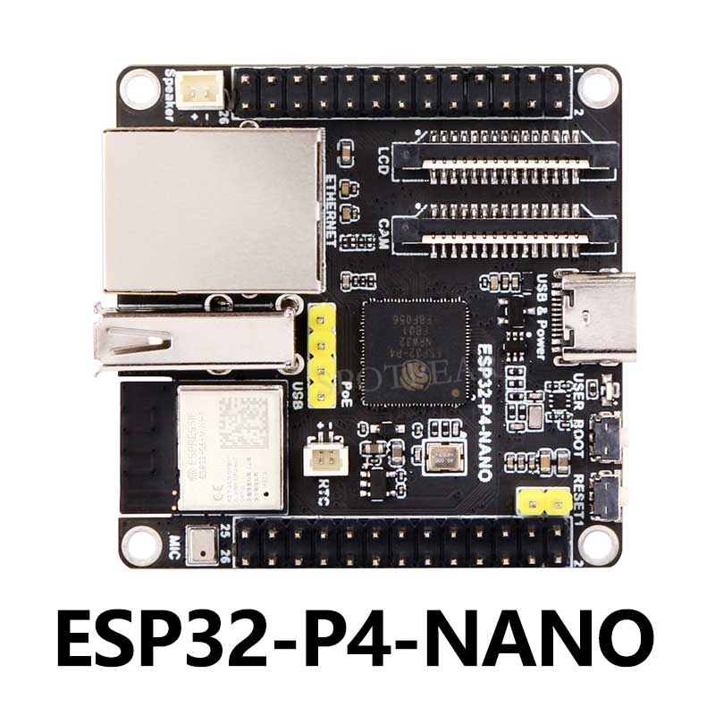 ESP32-P4-NANO Development Board RISC-V WiFi6 MIPI CSI Camera / 10.1 inch DSI Display / USB / RJ45 Ethernet / POE / Audio Buzzer