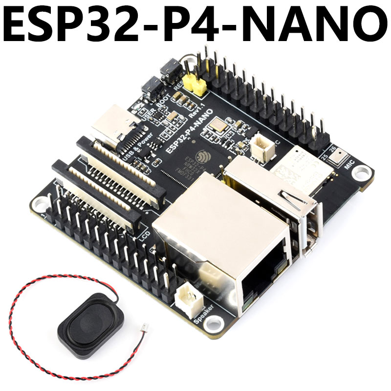 ESP32-P4-NANO Development Board RISC-V WiFi6 MIPI CSI Camera / 10.1 inch DSI Display / USB / RJ45 Ethernet / POE / Audio Buzzer