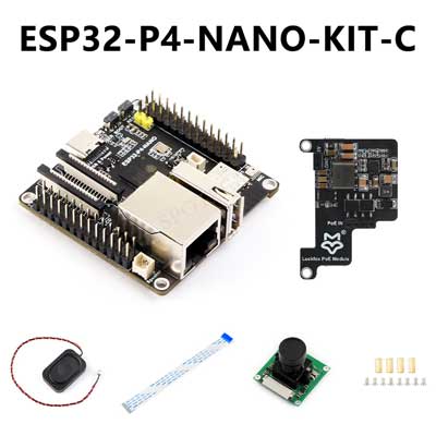 ESP32-P4-NANO Development Board RISC-V WiFi6 MIPI CSI Camera / 10.1 inch DSI Display / USB / RJ45 Ethernet / POE / Audio Buzzer