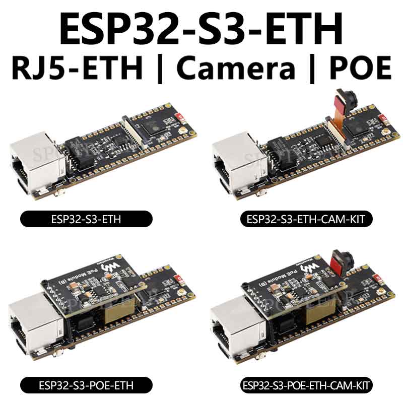 ESP32-S3 ETH Camera Development Board PoE RJ45 / OV2640 OV5640 Port / W5500 / Micro-SD Compatible With Raspberry Pi Pico Size