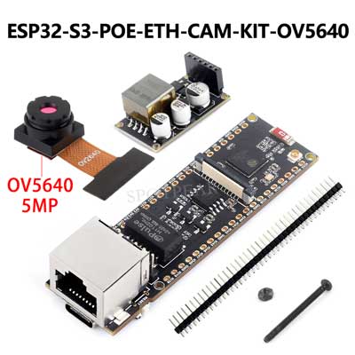 ESP32-S3 ETH Camera Development Board PoE RJ45 / OV2640 OV5640 Port / W5500 / Micro-SD Compatible With Raspberry Pi Pico Size