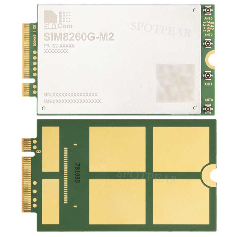 SIM8260G M2 3G/4G/5G/GNSS/GPS Sub-6G PCIe M.2 Moudle For LTE-A/NSA/SA For DFOTA /VoLTE For SIMCOM