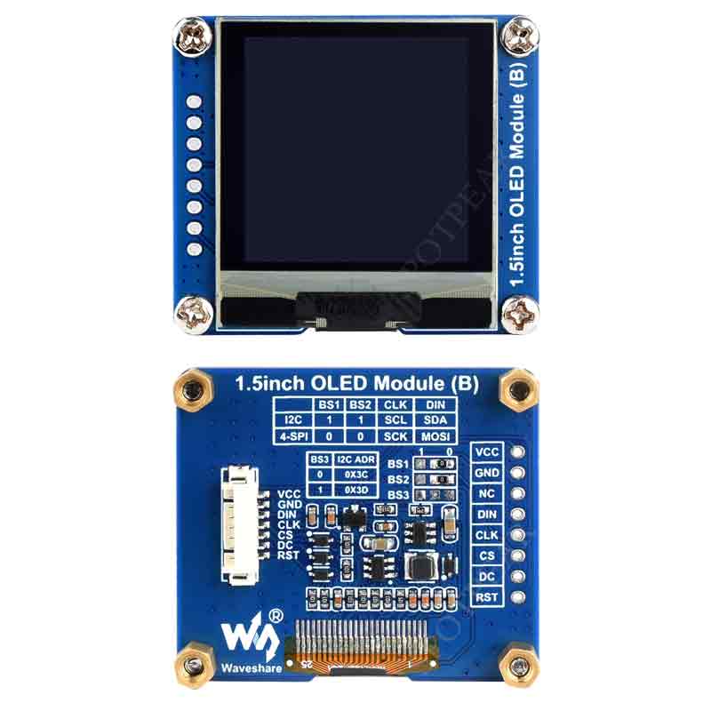 1.5inch OLED Display Module Black White Color Display SPI/I2C 128×128 For Arduino Raspberry Pi STM32