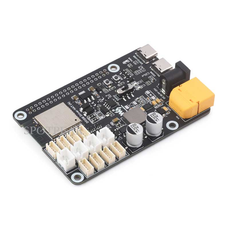 WiFi Wireless ESP32 DDSM Motor Driver HAT For Direct Drive Servo Hub Motors For Raspberry Pi