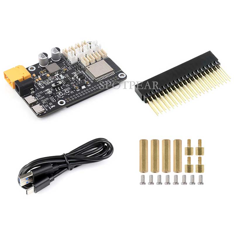 WiFi Wireless ESP32 DDSM Motor Driver HAT For Direct Drive Servo Hub Motors For Raspberry Pi