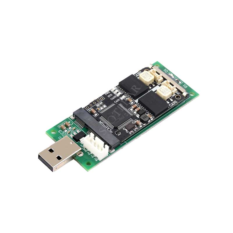 MiniPCIe Interface 2 CH CAN Card USB CAN Multiple Protection Circuits For Linux/Windows