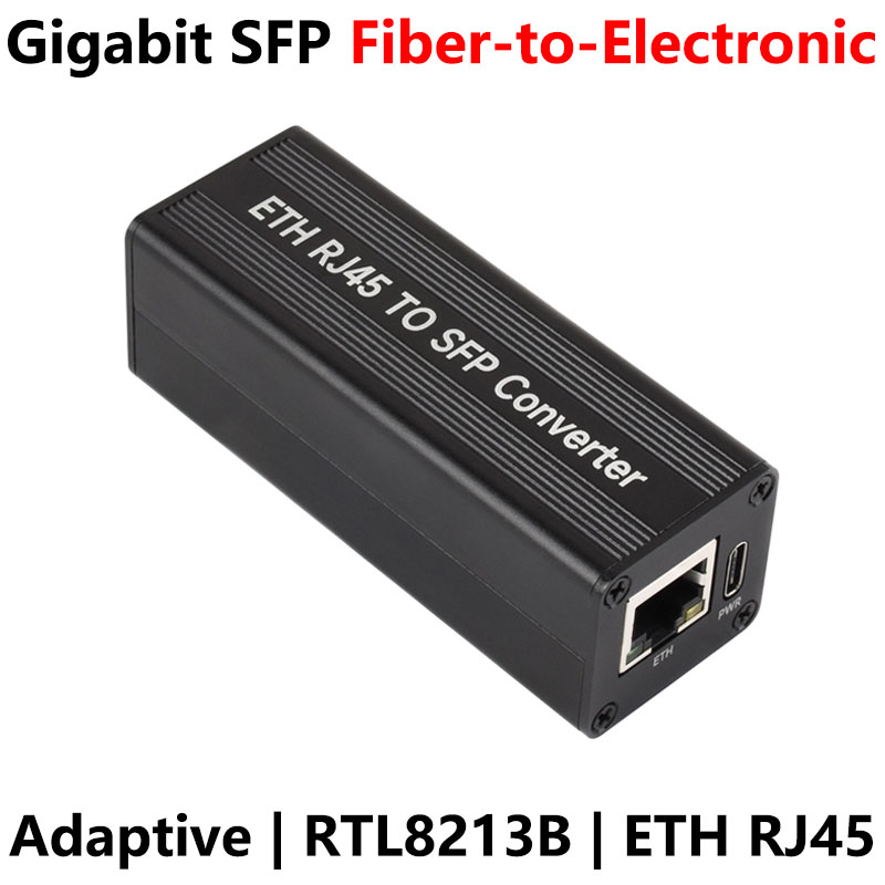 Gigabit adaptive SFP Optical to electrical module RTL8213B onboard status indicator