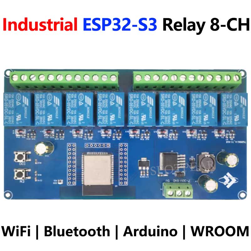 Industrial ESP32-S3 Relay 8-Channel 8-Ch ESP32-WROOM IOT WiFi Bluetooth HAT For Arduino