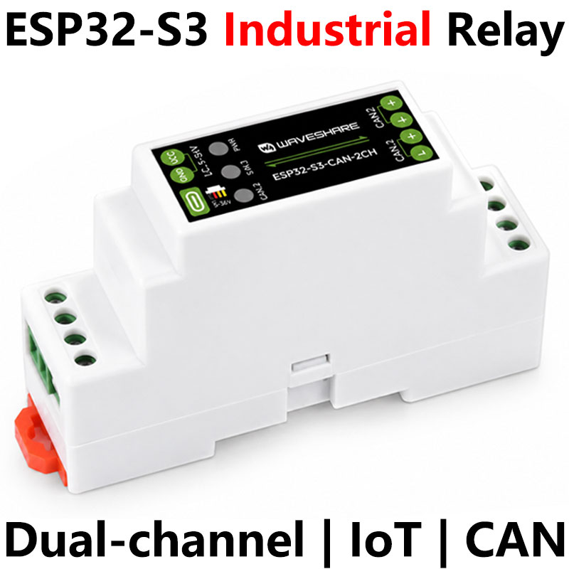 ESP32-S3 Industrial Grade Dual Channel CAN Relay IoT Device