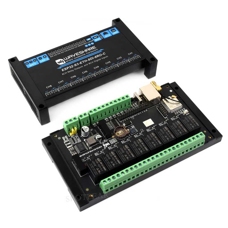 ESP32-S3 Industrial 8-CH Relay IOT LAN WiFi /Bluetooth /CAN /RJ45 Ethernet /POE