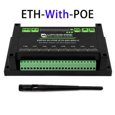 ESP32-S3 Industrial 8-CH Relay IOT LAN WiFi /Bluetooth /CAN /RJ45 Ethernet /POE