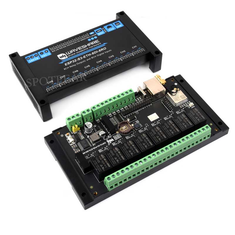 ESP32-S3 Industrial 8-CH Relay IOT LAN WiFi /Bluetooth /RS485 /RJ45 Ethernet /POE