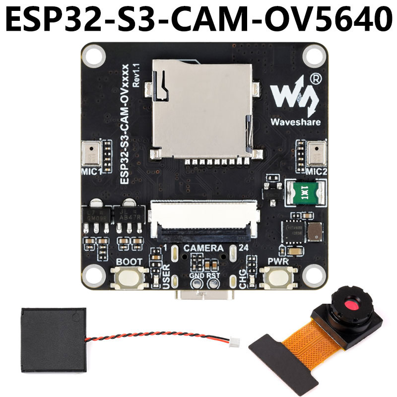 ESP32-S3 AI Camera Development Board Dual Microphone with Display Port