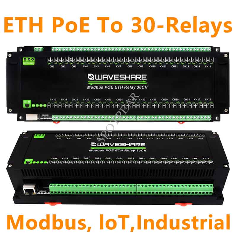 Industrial Modbus POE ETH RJ45 To Relay 30CH RTU/Modbus TCP-Ethernet For IOT