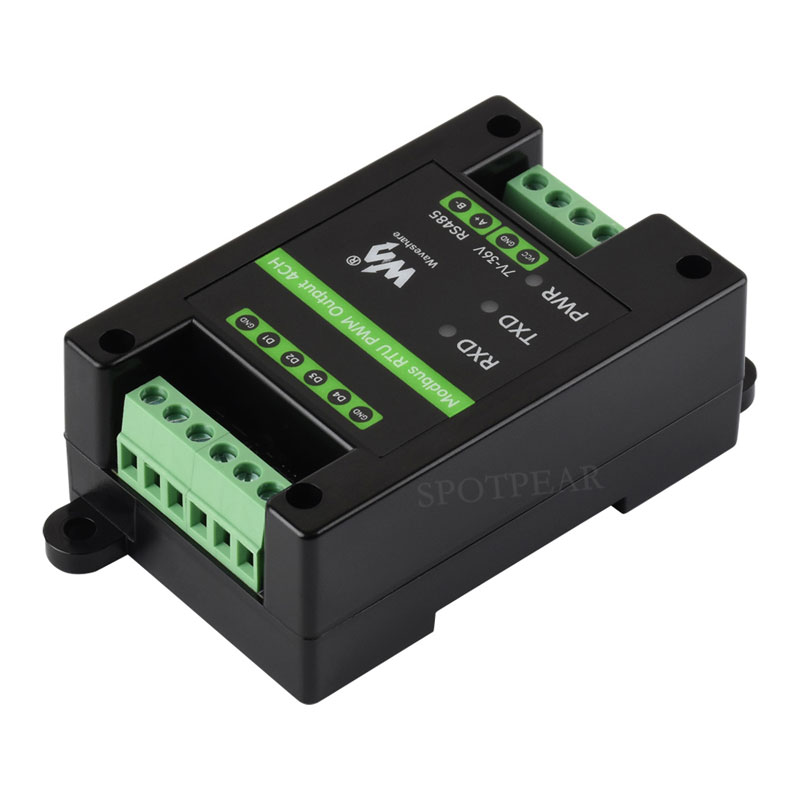 Industrial 4-ch PWM RS485 pulse output module Modbus RTU rail