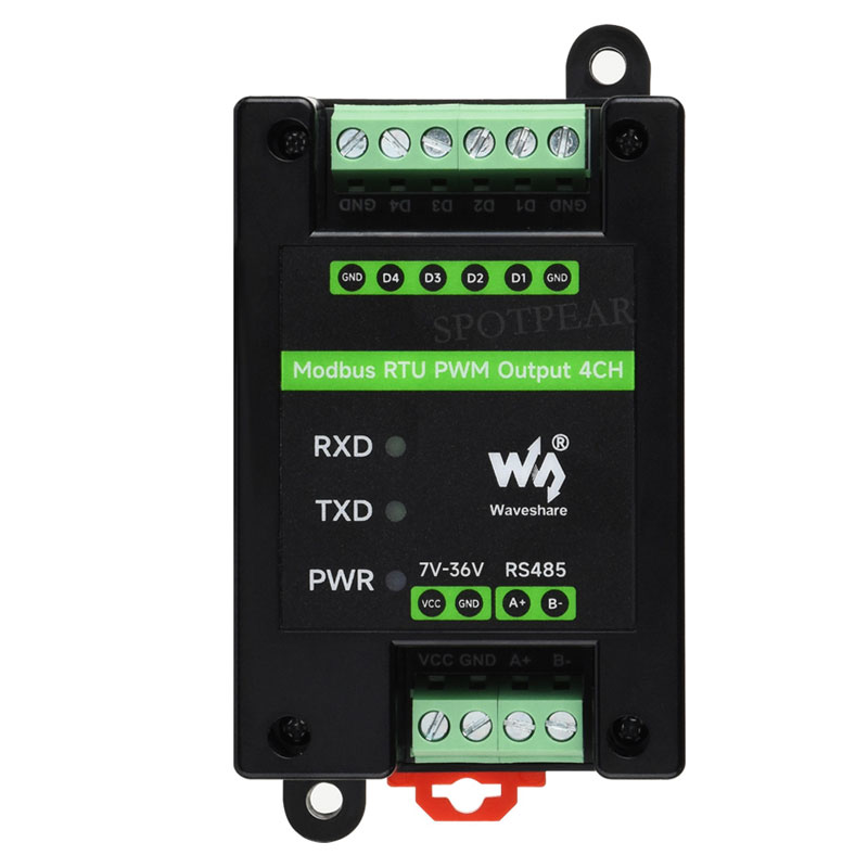 Industrial 4-ch PWM RS485 pulse output module Modbus RTU rail