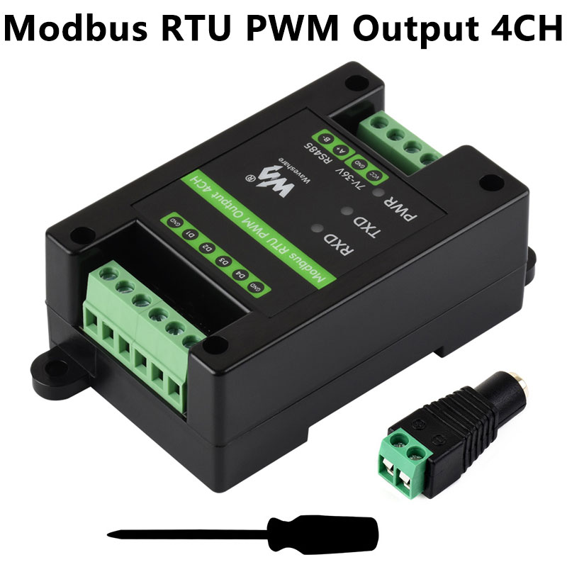 Industrial 4-ch PWM RS485 pulse output module Modbus RTU rail