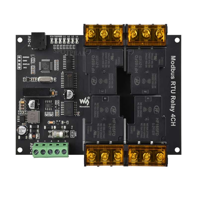 Industrial Modbus RTU RS485 4-ch Relay With isolation protection and guide rail