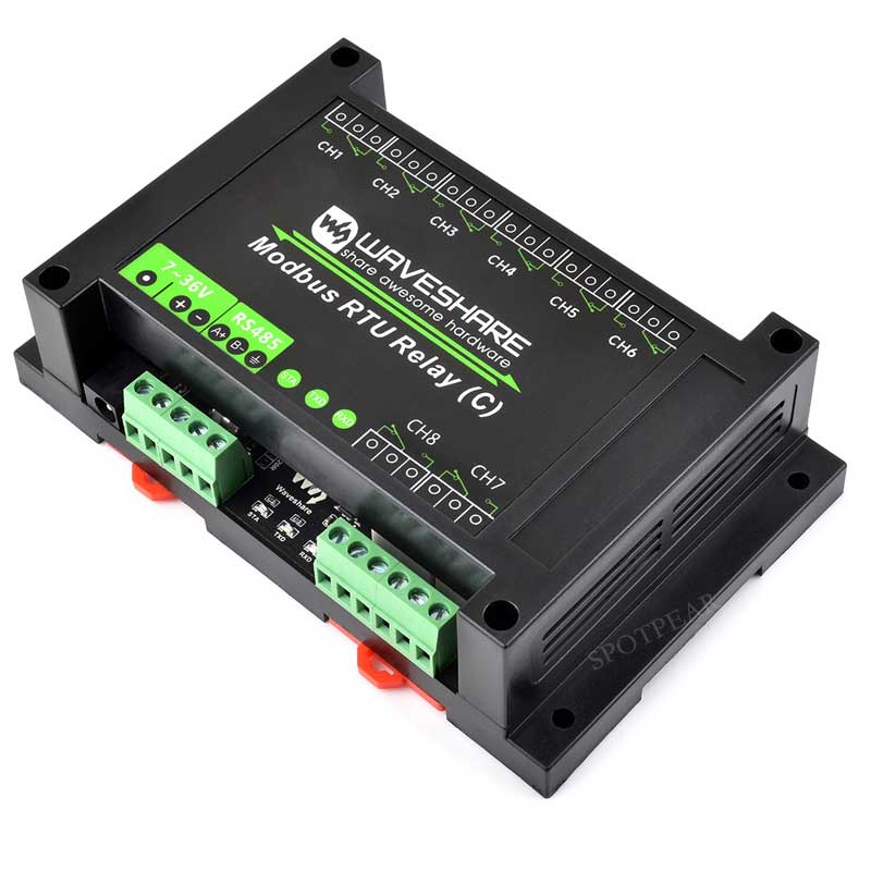 Industrial Modbus RS485 RTU 8-ch Magnetic Latching Relay Module (C) With Digital Input