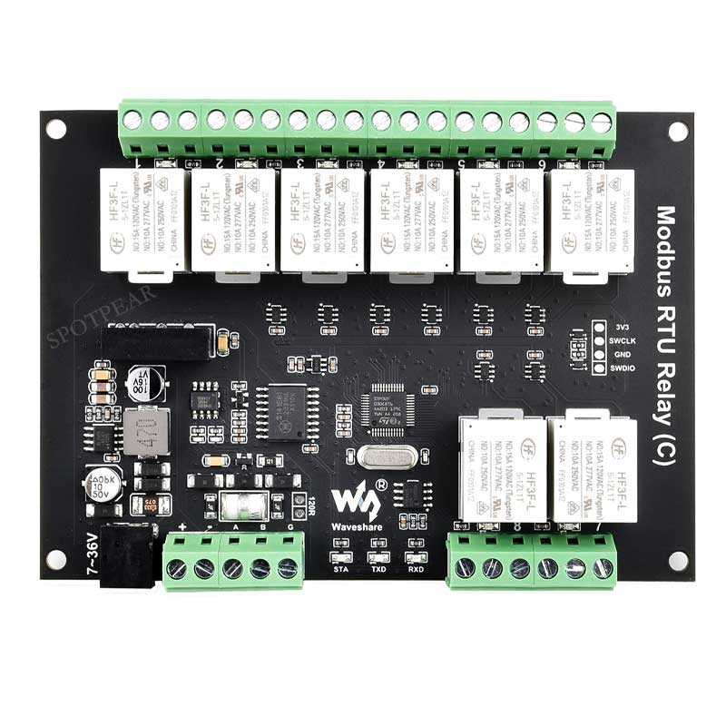 Industrial Modbus RS485 RTU 8-ch Magnetic Latching Relay Module (C) With Digital Input