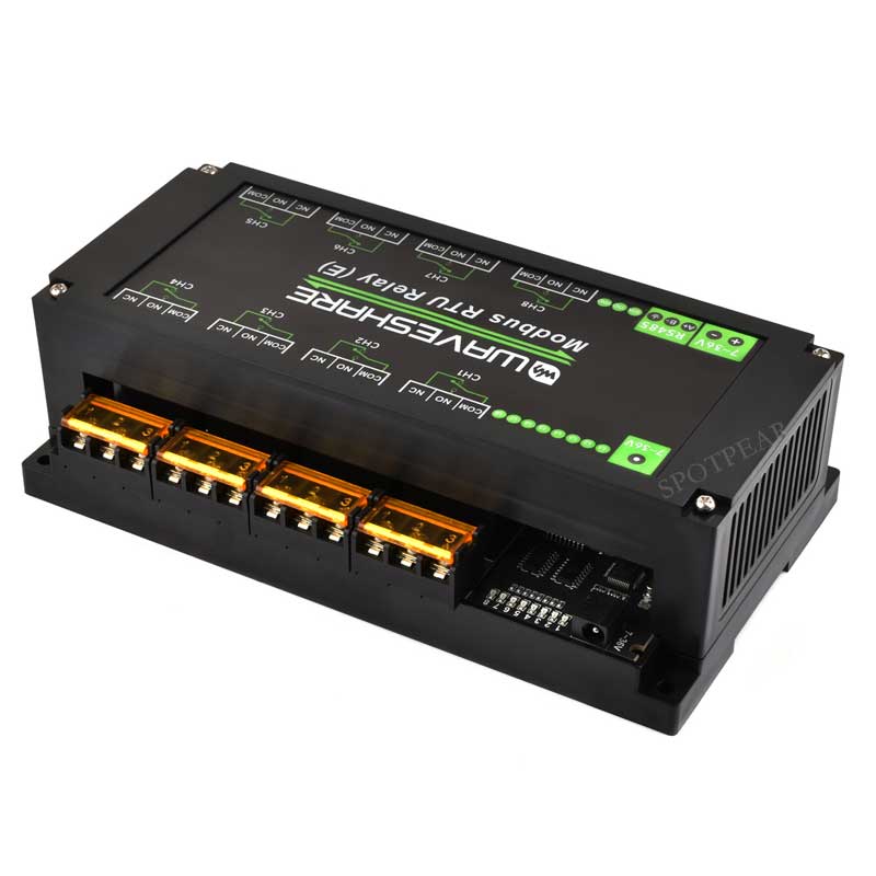 Industrial Modbus RTU RS485 8-ch 30A High Current Relay Module (E) With Digital Input