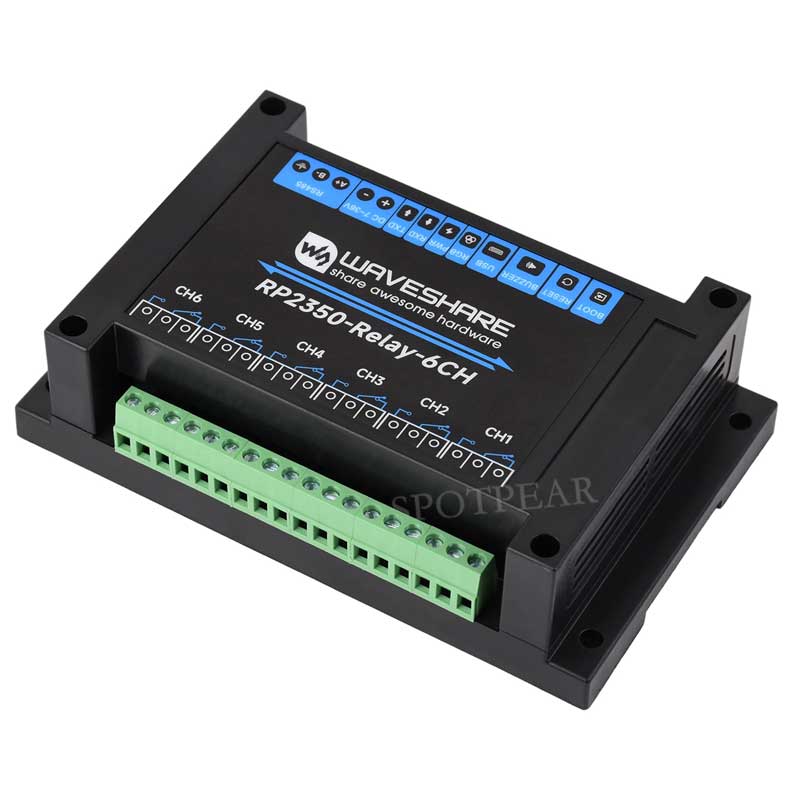 Raspberry Pi Pico 2 RP2350 industrial 6-ch Relay RS485 isolation protection