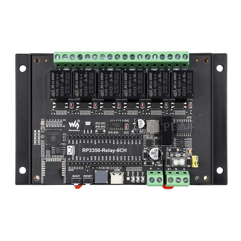 Raspberry Pi Pico 2 RP2350 industrial 6-ch Relay RS485 isolation protection