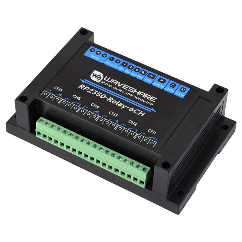 Raspberry Pi Pico 2 RP2350 industrial 6-ch Relay RS485 isolation protection