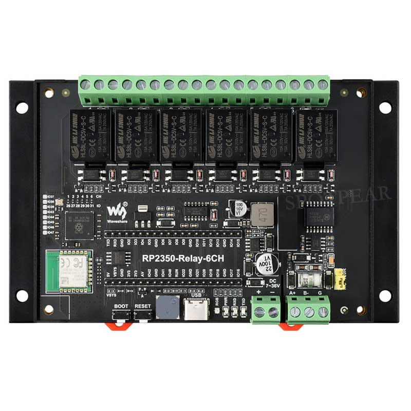 Raspberry Pi Pico 2 RP2350 industrial 6-ch Relay RS485 isolation protection WIFI