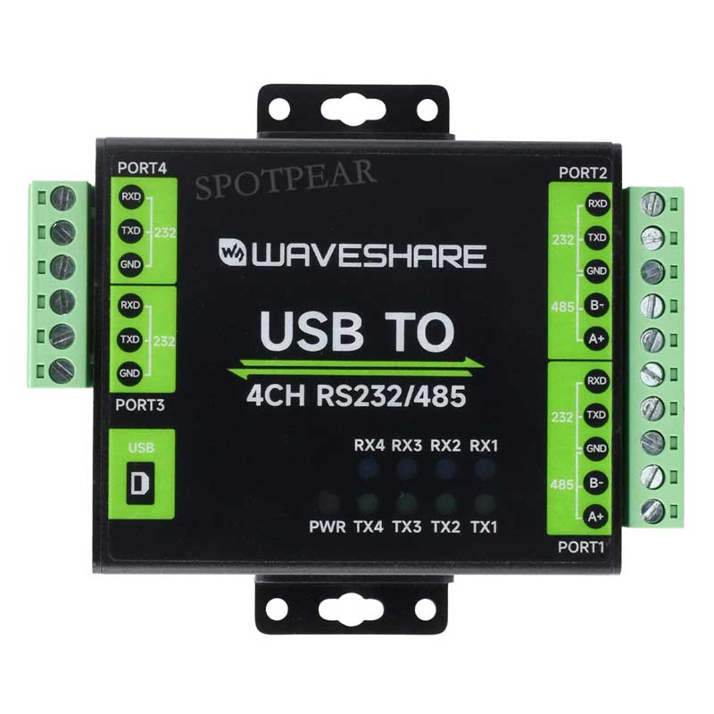 Industrial grade isolated USB to RS232/485 converter supports USB to 2-way RS232 + 2-way RS232/485 original FT4232HL