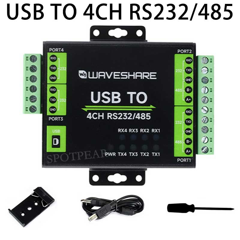 Industrial grade isolated USB to RS232/485 converter supports USB to 2-way RS232 + 2-way RS232/485 original FT4232HL