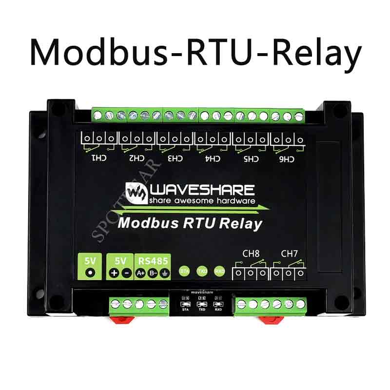 Industrial Modbus RTU 8 ch Relay Module, RS485 Bus, Multi Protection
