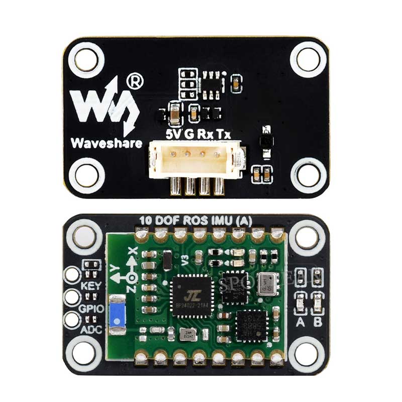 10-Axis DOF ROS IMU (A) Sensor UART ARM 32 DSP Processor BLE 5.3 Bluetooth / Accelerometer / Gyroscope / Magnetometer / Temperature & Pressure