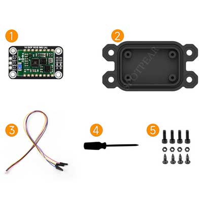 10-Axis DOF ROS IMU (A) Sensor UART ARM 32 DSP Processor BLE 5.3 Bluetooth / Accelerometer / Gyroscope / Magnetometer / Temperature & Pressure