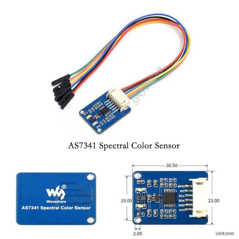 AS7341 Spectral Color Sensor Visible Spectrum Sensor Multi Channels High Precision I2C Bus