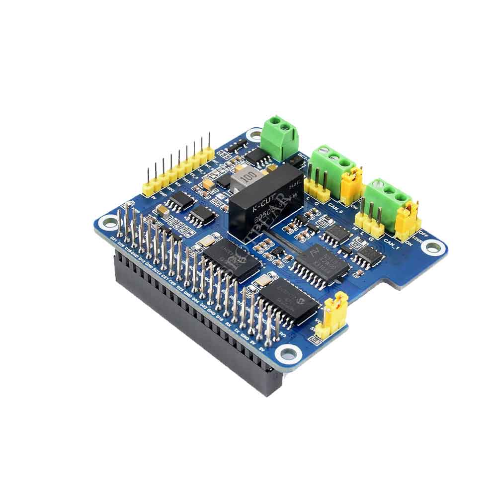 Raspberry Pi 2-Channel Isolated CAN Bus Expansion HAT Dual Chips Solution Built-In Multi Protections