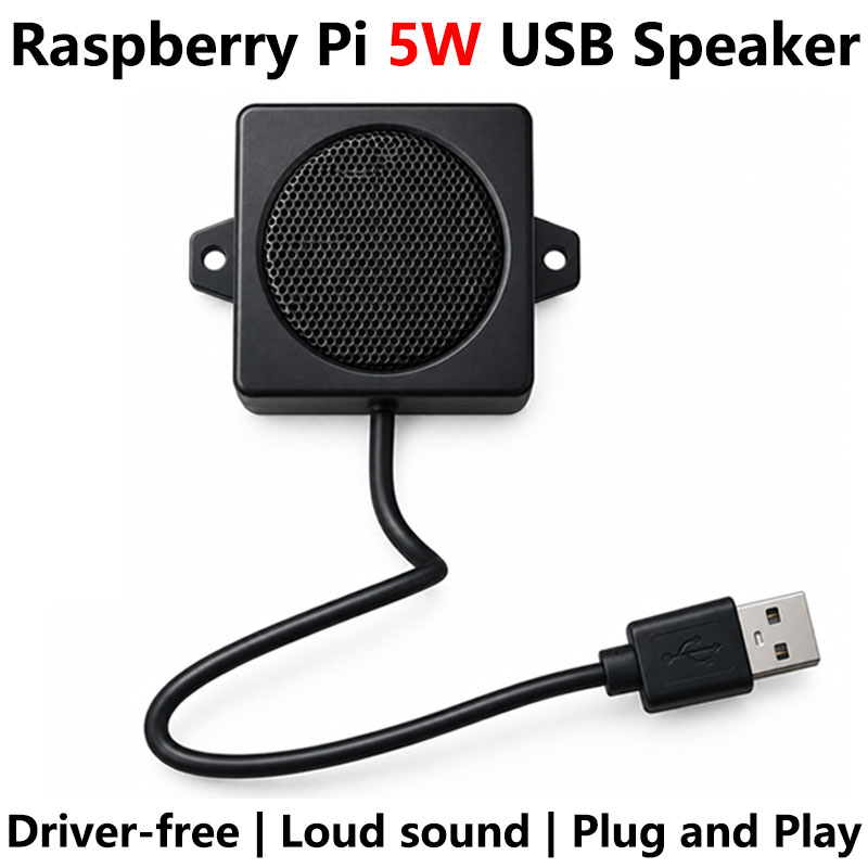 Raspberry Pi 5W USB Audio Sound card Speaker Buzzer Free-driver also for PC Computer Jetson