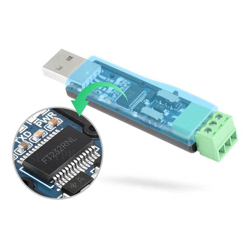 Industrial USB TO RS232/485 Serial UART Converter FT232RNL Compact Size