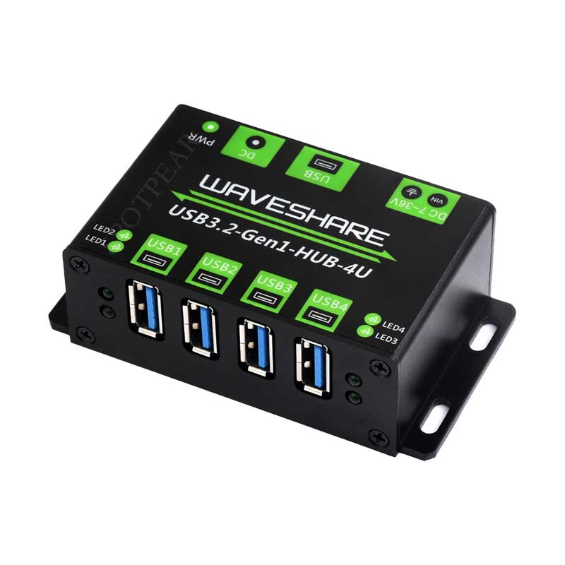 Industrial USB HUB USB3.2 Gen1 One-To-4U Onboard 7~36V DC power port For Multi Systems