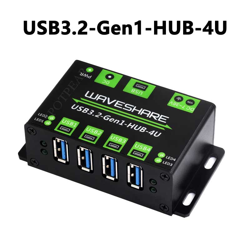 Industrial USB HUB USB3.2 Gen1 One-To-4U Onboard 7~36V DC power port For Multi Systems