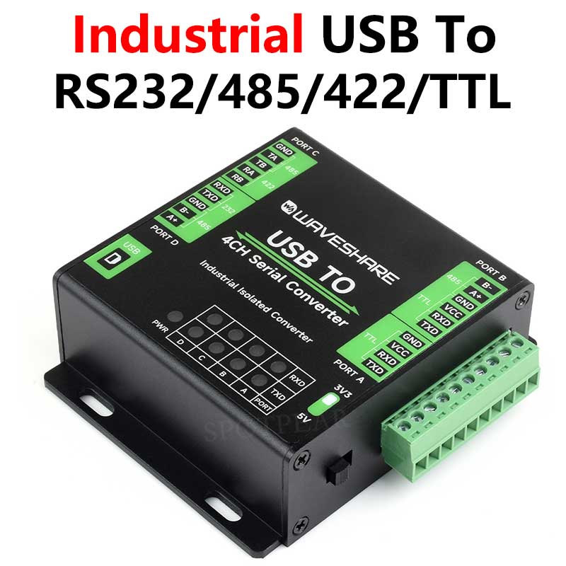 Industrial USB TO 4CH RS232/485/422/TTL Serial UART Converter FT4232HL