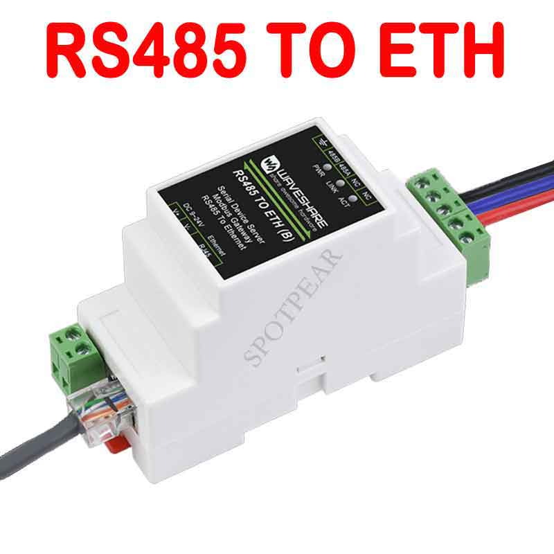 RS485 to RJ45 Ethernet module Rail type serial server TCP/IP to serial port module 