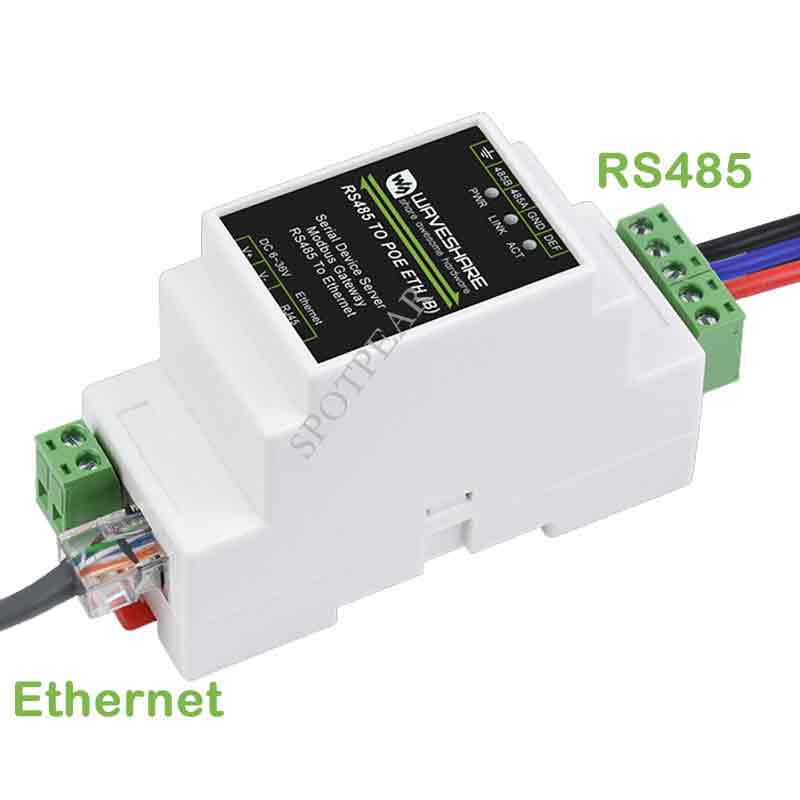 Industrial serial server RS485 to RJ45 Ethernet TCP/IP to serial rail-mount support with POE