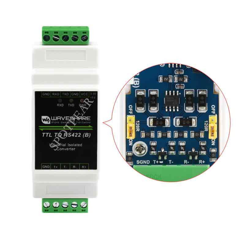 Industrial Rail Mount TTL To RS422 Serial Converter Electrical isolation Converter