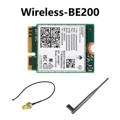 Intel BE200 Wireless WLAN Card Gigabit Tri-Band WiFi7 Bluetooth 5.4 M.2 MU-MIMO IEEE 802.11