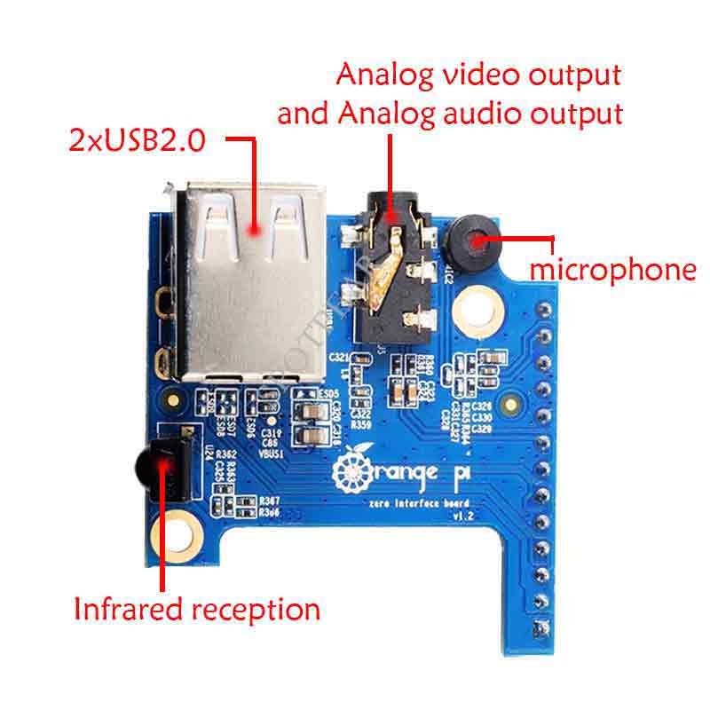 Orange Pi Zero Expansion Board USB Interface/Audio/Infrared/Mic Adapter Board
